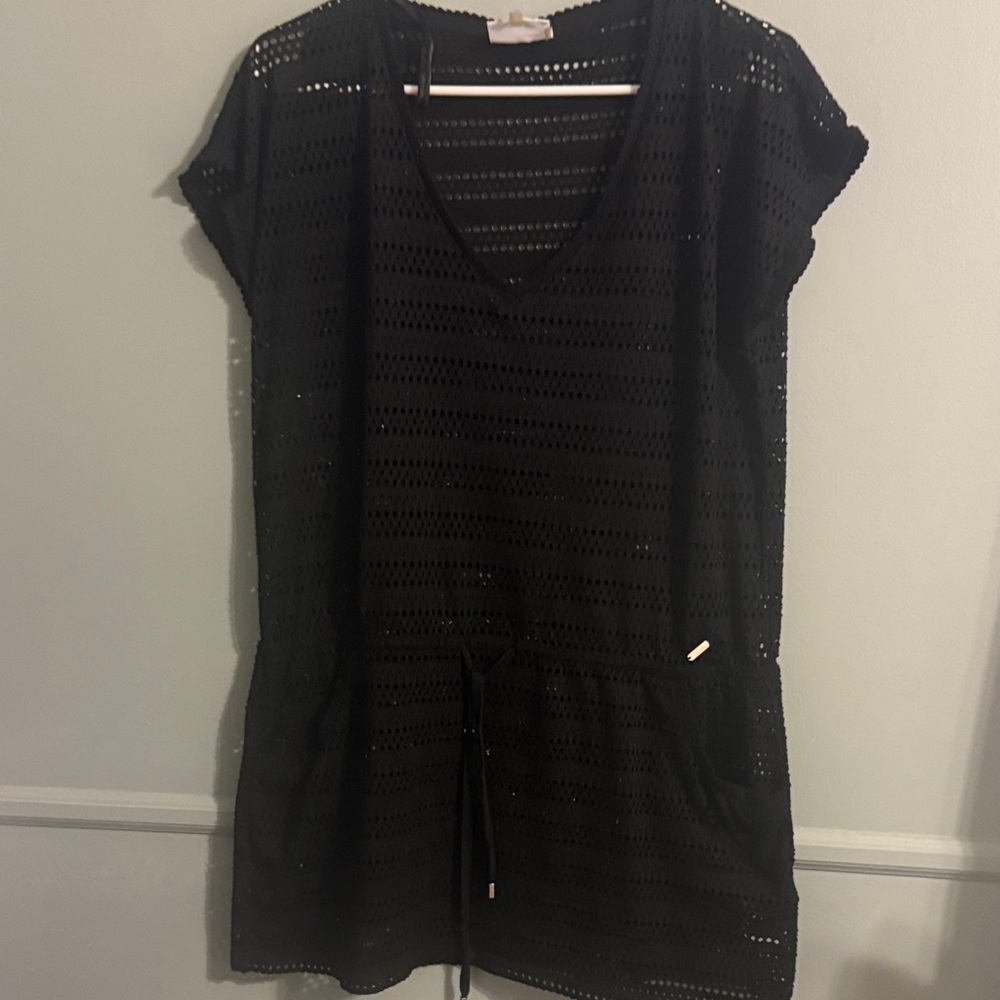 Calvin Klein Black Mesh Swim Cover-Up